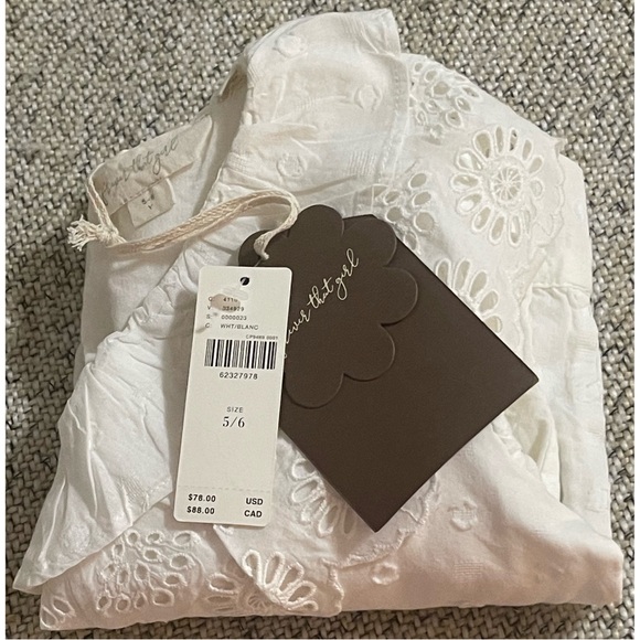 Anthropologie Lacy Ruffled Kids Blouse White NWT Size 5/6 - Picture 13 of 16